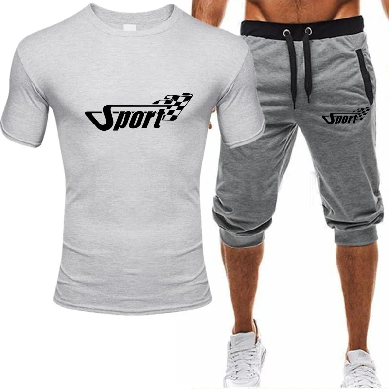 

Men's casual fashion 2 sportswear short-sleeved T-shirt shorts suits men's sportswear summer sportswear sports suits
