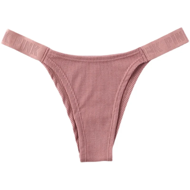 Женское нижнее белье стринги хлопковое с розовыми буквами Y2K сексуальные трусики