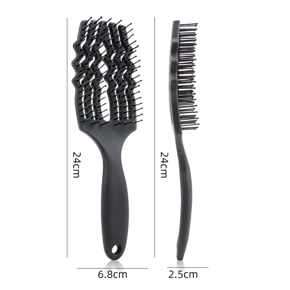 

Hollow Massage Scalp Curling Comb Bristle Nylon Tooth Brush Detangling Wet Dry Curly Hair Anti Static Rib Comb Styling Tool