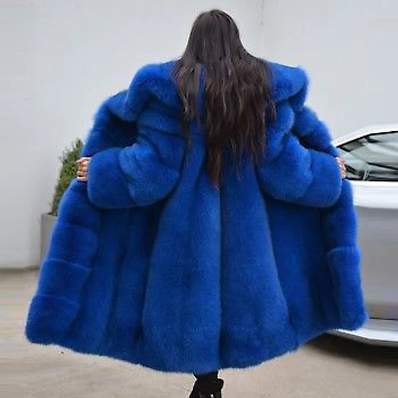 Модное женское пальто большого размера из натурального меха зимняя теплая