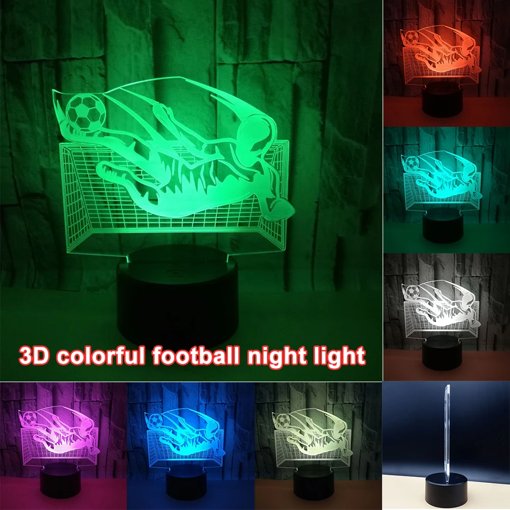 

Colorful RGB LED Light Board Goalkeeper Shape With Cable Remote Control Night Light Lamp Arcylic Blank Plug In Touch In Stock