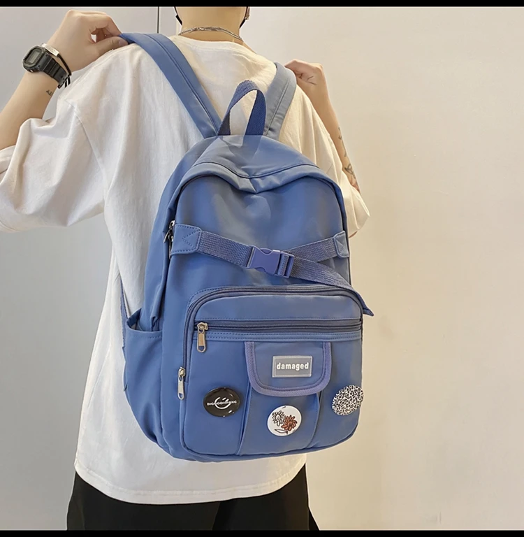 

3047 ulzzang вместительный школьный рюкзак super fire для учащихся, нишевой однотонный рюкзак