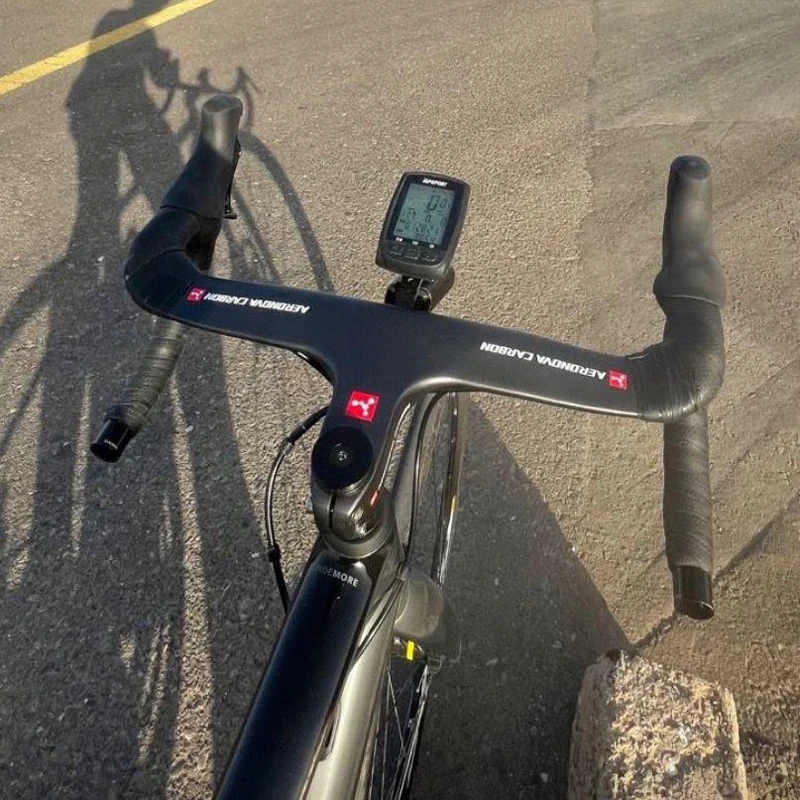 Скидка Руль из углеродного волокна для дорожного велосипеда, черный, 3K, глянцевый, интегрированный руль с стержнем для велосипеда, 400/420/440 мм