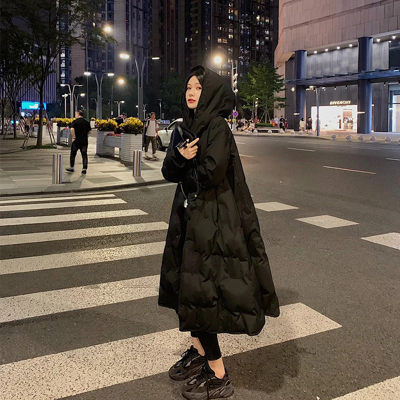 Женский бархатный пуховик с капюшоном средней длины 90 цветов Y2K | Женская одежда