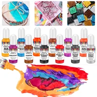 12 colorsset high concentration liquid metallic pigments pearl resin pigment dye uv resin epoxy resin diy making crafts jewelry