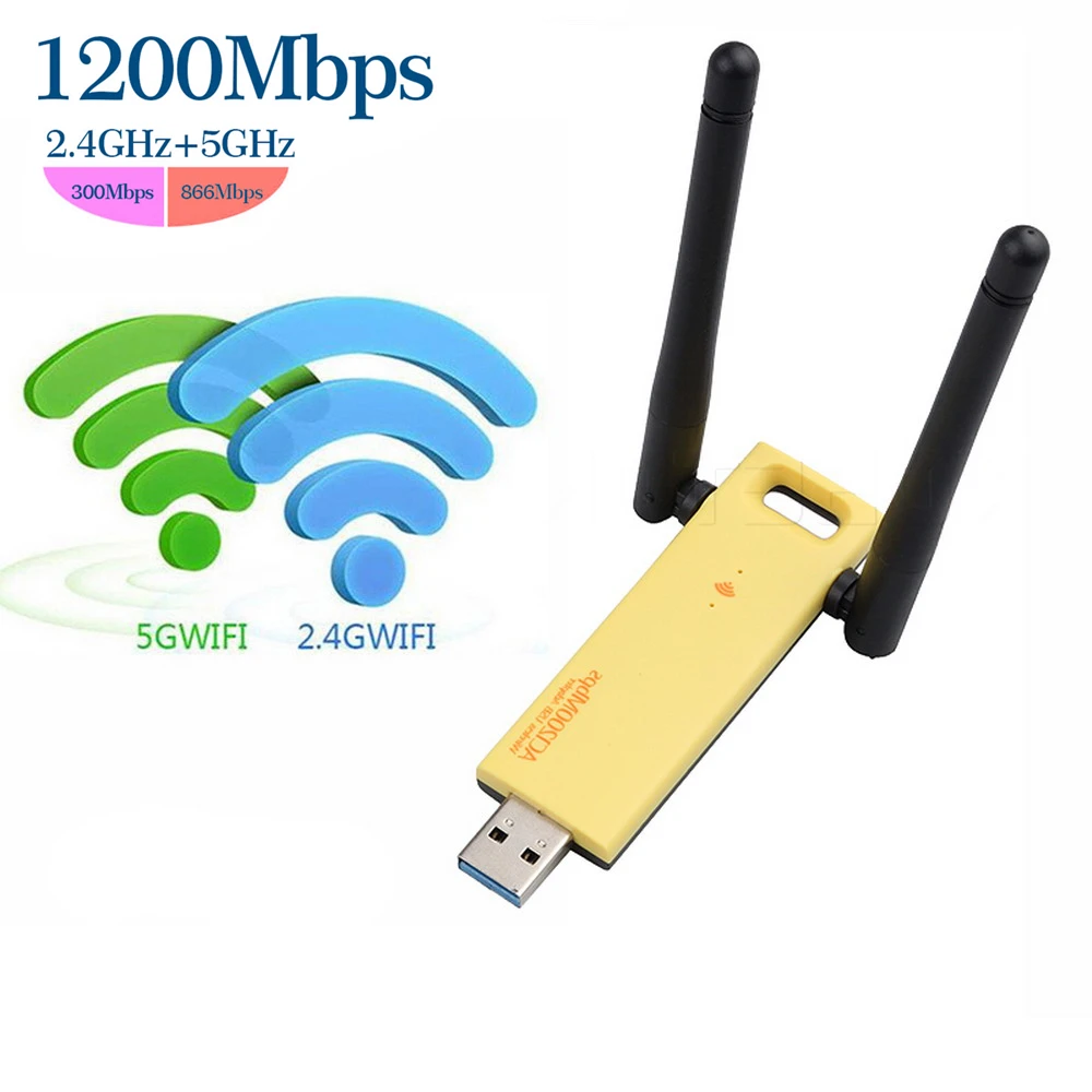 KEBIDU USB WIFI адаптер приемник 1200 Мбит/с двухдиапазонный ретранслятор антенна донгл 5