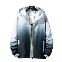 2020 les koman spring new men jacket casul streetwear hooded colorful gradient coats windbreaker outwear regular jacket men