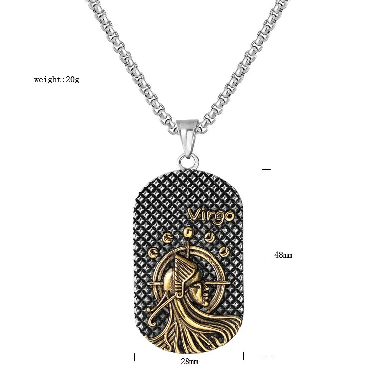 Мужской и Женский винтажный кулон Зодиака ожерелье с 12 созвездиями раком девой