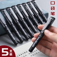 5pcslot pocket pen short portable small ultra short mini gel pen black 0 5 bullet cute stationary supplies stationery pens