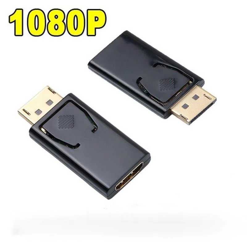 Переходник с порта дисплея 1080P на HDMI совместимый женским и разъемами черный