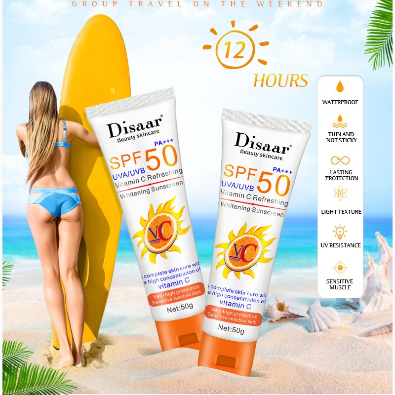 Солнцезащитный крем для лица с SPF 50, отбеливающий солнцезащитный крем для кожи, антивозрастной крем для жирной кожи, увлажняющий солнцезащи...