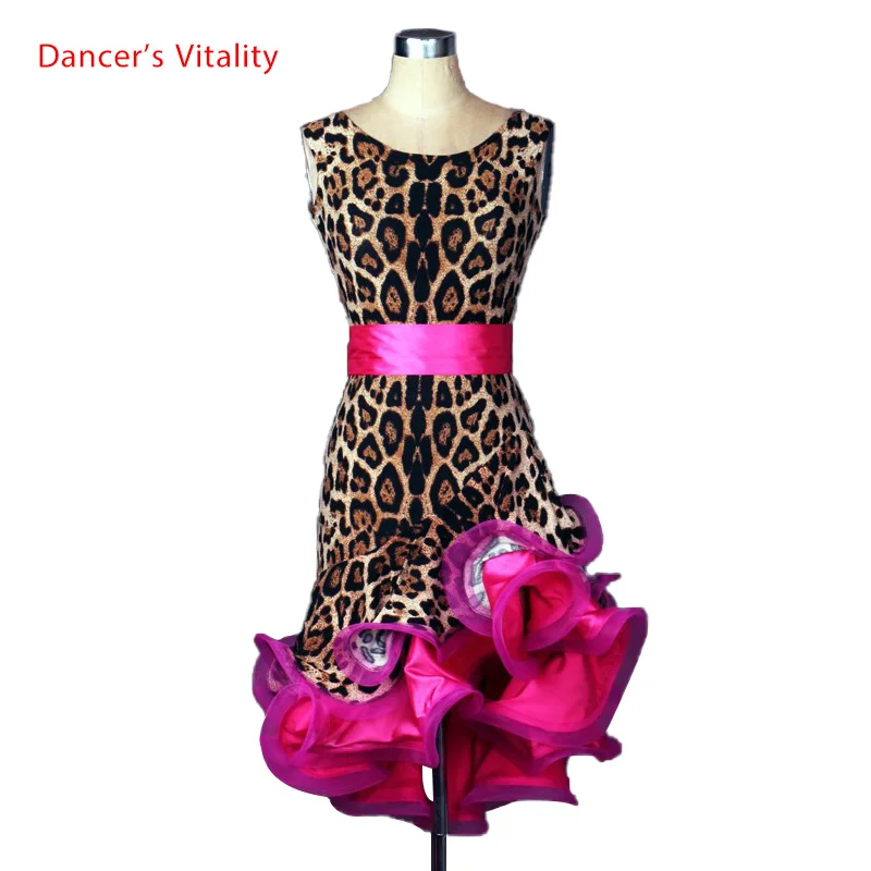 Костюм латинского танца сексуальный спандекс леопард зебра платье для женщин