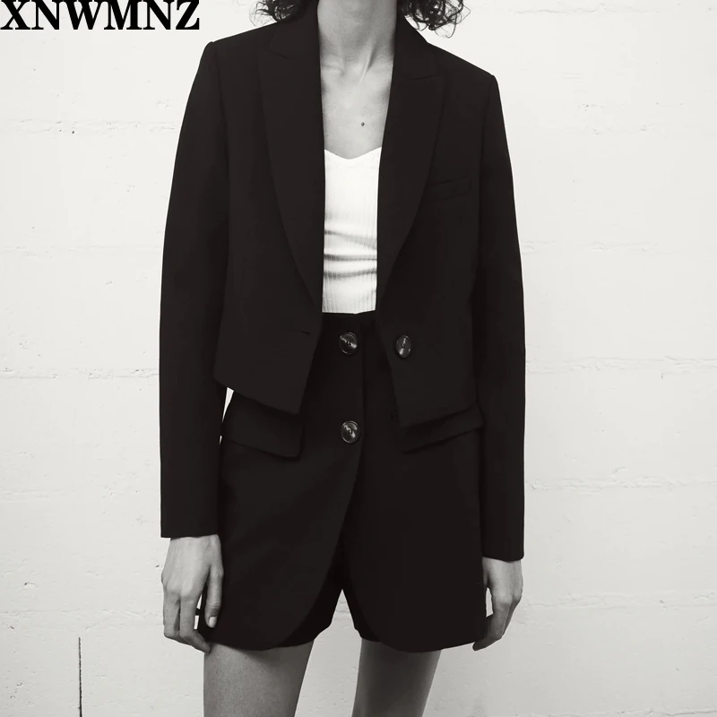 Женский комплект из двух предметов Za однотонный короткий Блейзер с одной