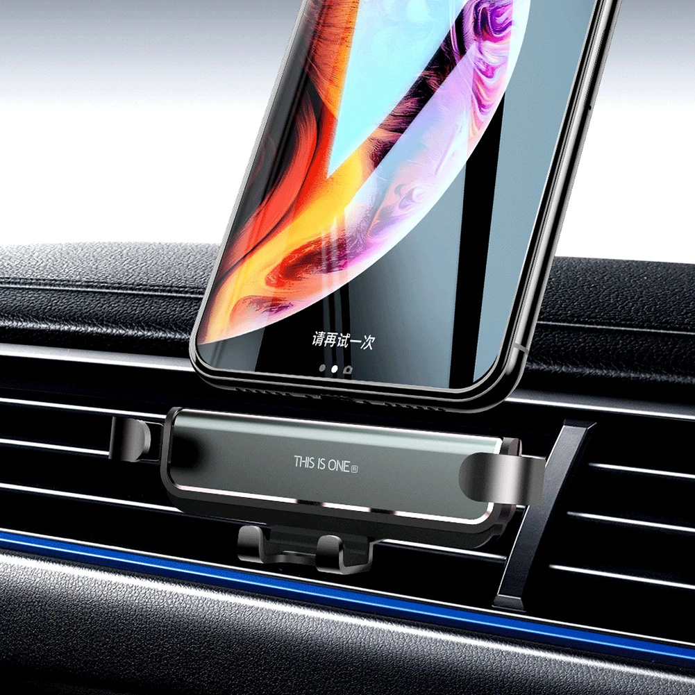 

Telescopic Invisible Gravity Car Phone Rack for iPhone 11 Pro X XS Samsung Self-locking Car Air Outlet Clip GPS Navigation Stand