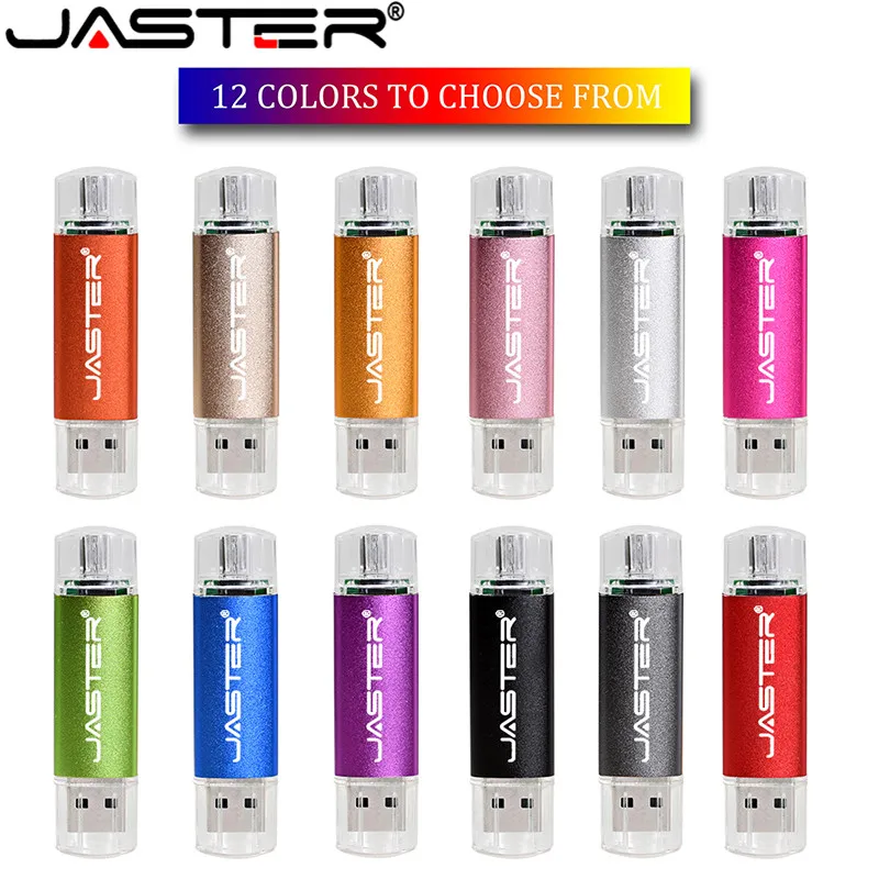 Высокоскоростной USB накопитель JASTER 2 в 1 OTG флеш 0 Флешка 64 ГБ 4 8 16 32 устройство