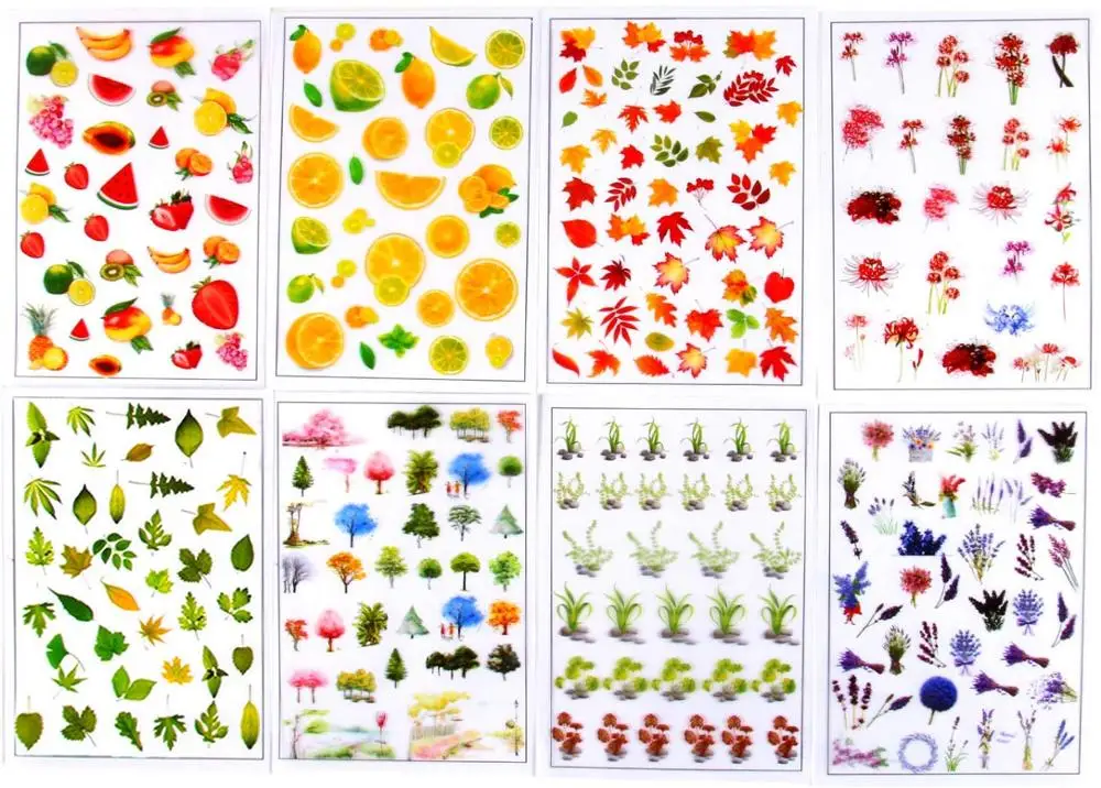 36 листов резиновых пленок наклейки прозрачные декоративные для силиконовой