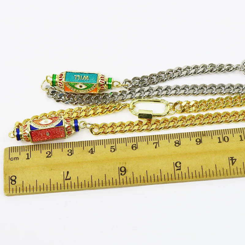 

10 Pcs Eyes pendant necklace connector Bead jewelry necklace pendant necklace Enamel bead necklace Handmade necklace