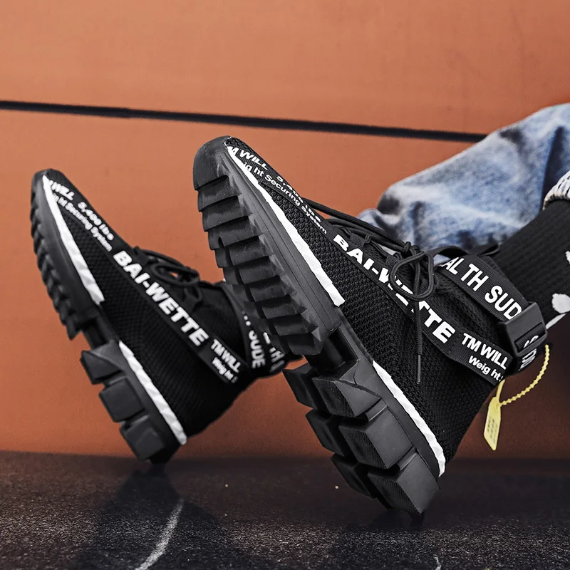 Men's Large Size Sneakers Casual Men's Socks Shoes Breathable Masculino Adulto High-Top Sneakers Zapatos Hombre Sapatos