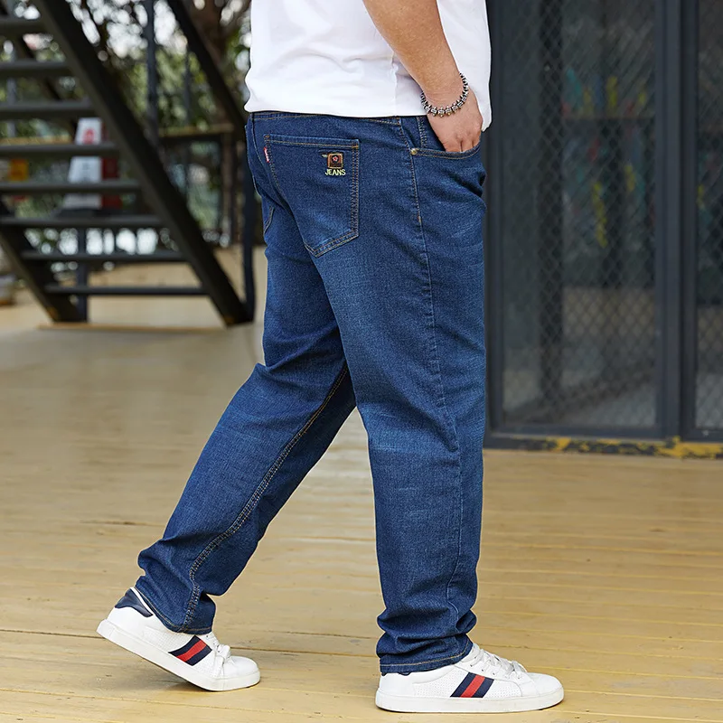 

Free shipping plus size 32-48 Men's Jeans new style Stretch Denim Jeans Straight Fit Trousers Cotton Pants men Large size