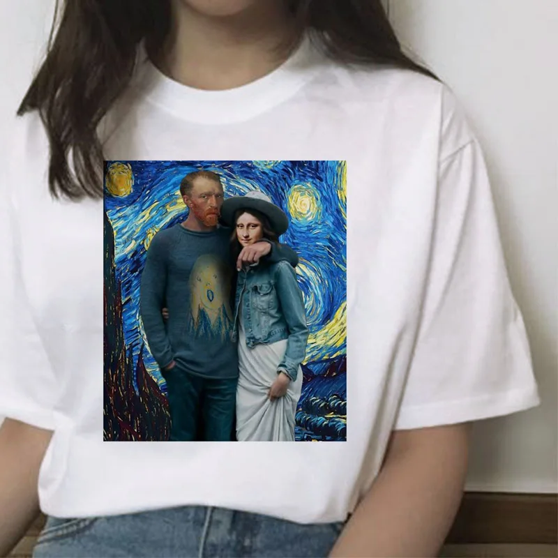 Футболка mona lisa в стиле хип хоп летняя футболка женская friend harajuku Эстетическая