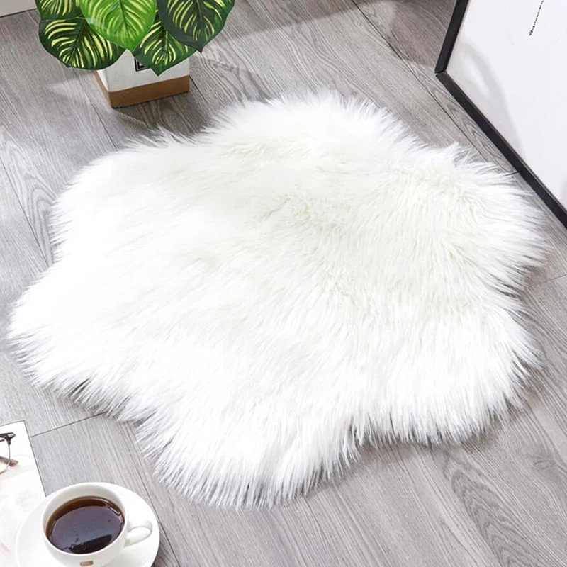 Пушистый Ковер в форме цветка ворсистый мягкий ковер из искусственного меха для