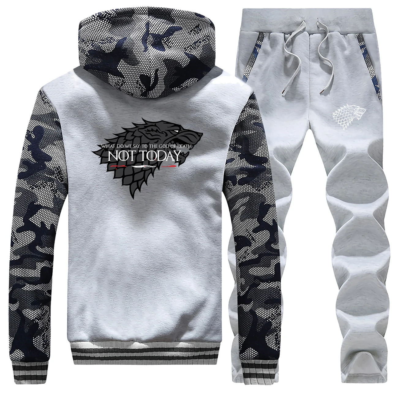 2020 зимний теплый костюм для мужчин куртка с изображением Игры престолов + штаны