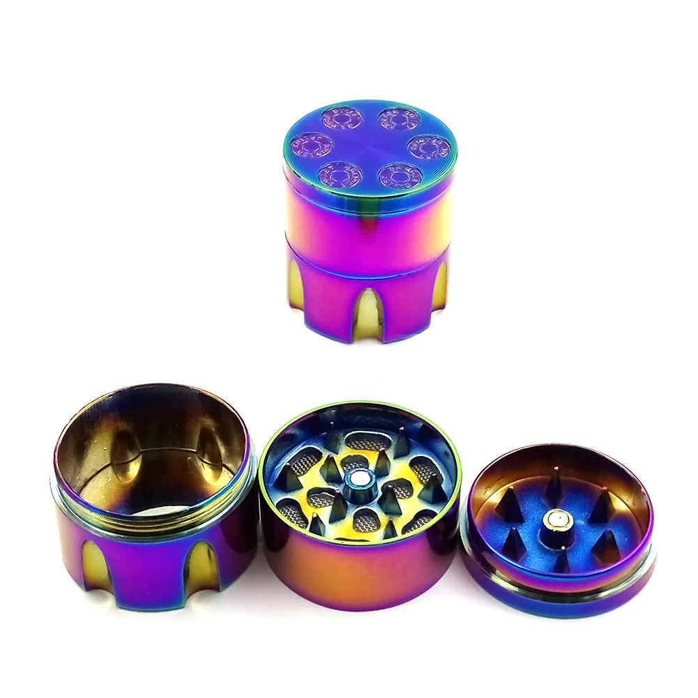 

3 Layers Rainbow Zinc Alloy Mini Portable Herb Crusher Handy Grinder