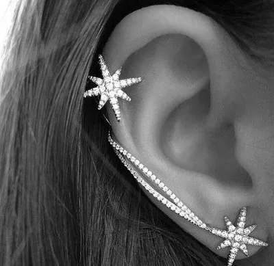 Серьги гвоздики Со стразы модные Асимметричные панк серьги для женщин серьга из