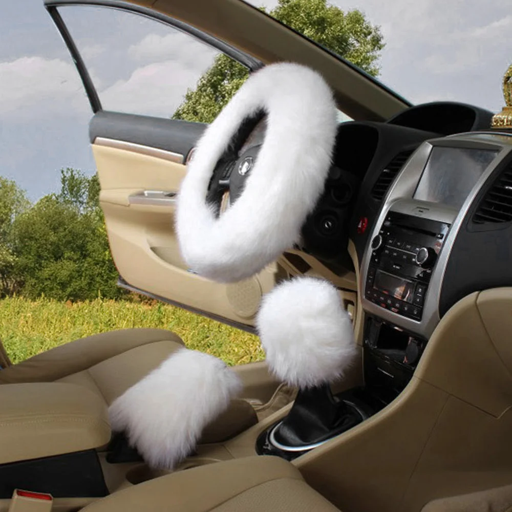 Зимнее длинное шерстяное Автомобильное рулевое колесо 3 шт./компл.|Чехлы на руль| |