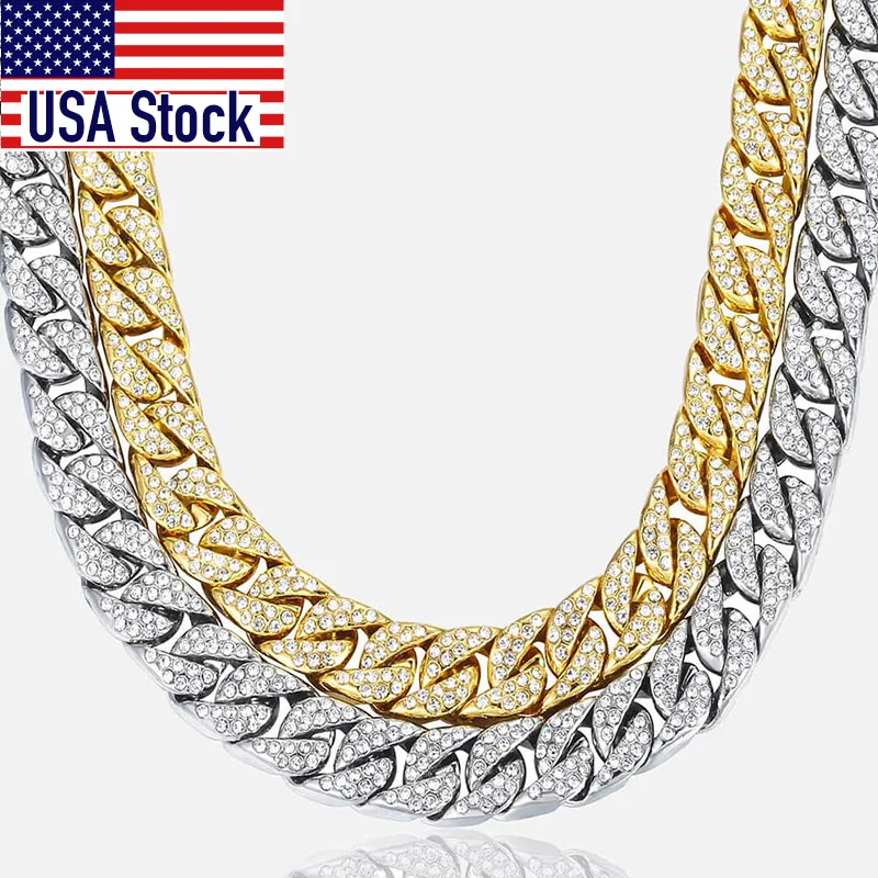 Мужское ожерелье Майами из кубинской панцирной цепи колье под золото в стиле хип