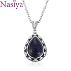 Ожерелье с подвеской из серебра 925 пробы, с натуральным лунным камнем 10x14