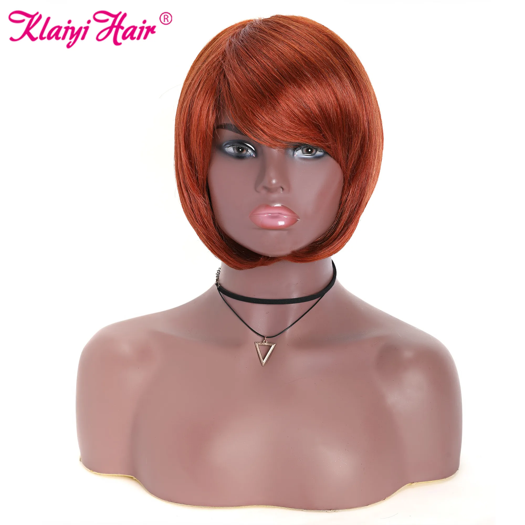 Klaiyi прямые волосы боб бэйан парик короткий 8 дюймов короткие бразильские Remy