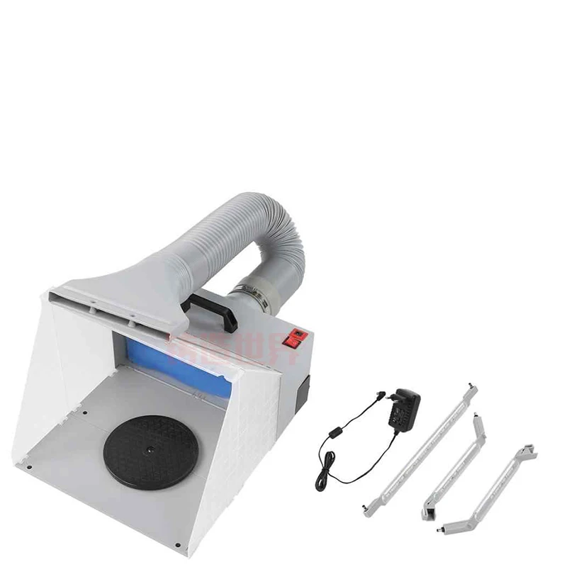 Портативный Аэрограф экстрактор комплект HS-E420DCLK Аэрограф booth выпускной фильтр ЕС/штепсельная вилка американского стандарта Краски комплект для модели ремесла