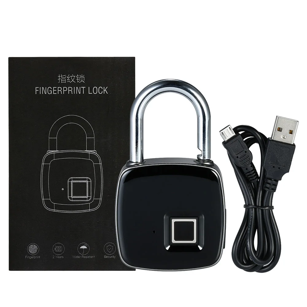 Красный Бронзовый P3 Смарт отпечатков пальцев без ключа замок USB Перезаряжаемый анти-тифт безопасности для двери багажа велосипеда шкафа отпечатков пальцев замок - Цвет: Красный Бронзовый
