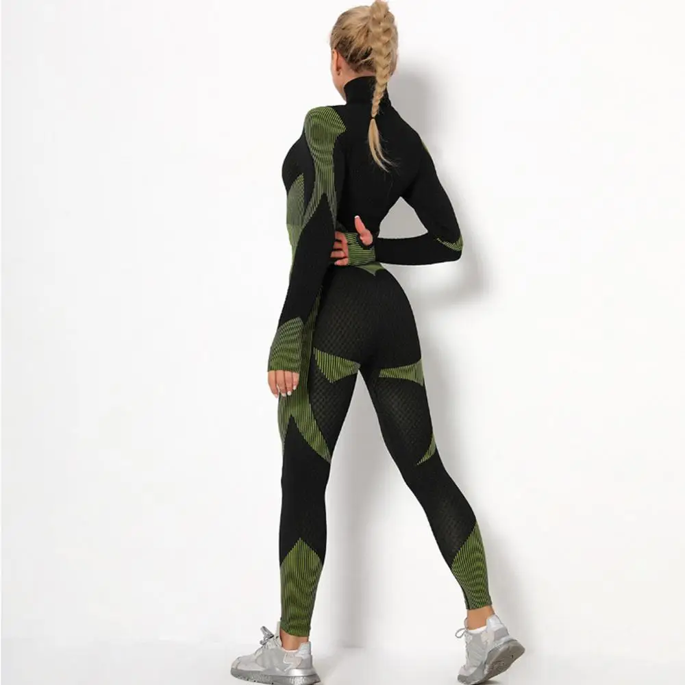 Женский комплект из 2 предметов для йоги спортивный костюм фитнеса тренировочная