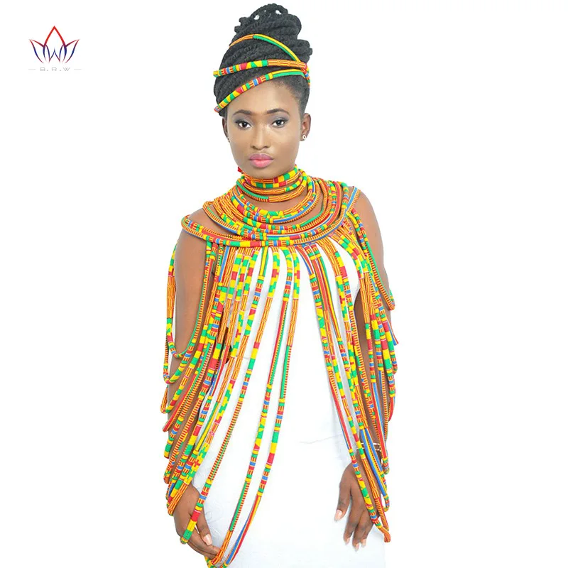 2020 Анкара красивое многожильное Ожерелье Африканские смелые красочные длинные