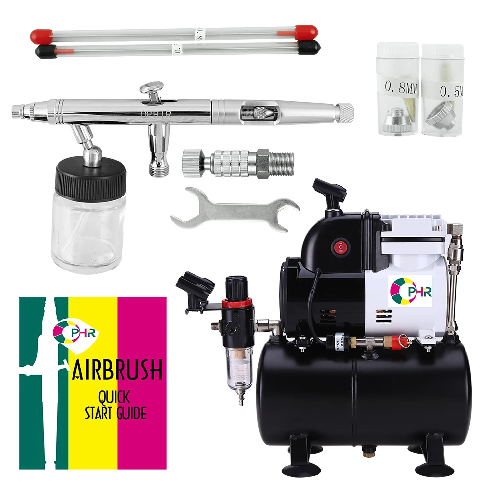 Kit With 3l Air Tank 3 Tips Spray Air Brush Set For Body Art Tattoo Makeup Ac116+093