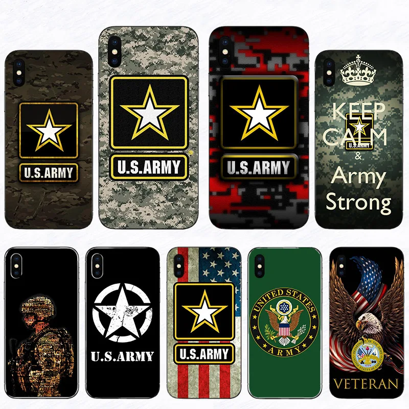 

U S ARMY Phone Case For iPhone 11 pro XS Max XR 5 5S SE 6 6S 7 8 Plus X 2020 TPU Cover Soft Shells Personality Fundas Coque Capa