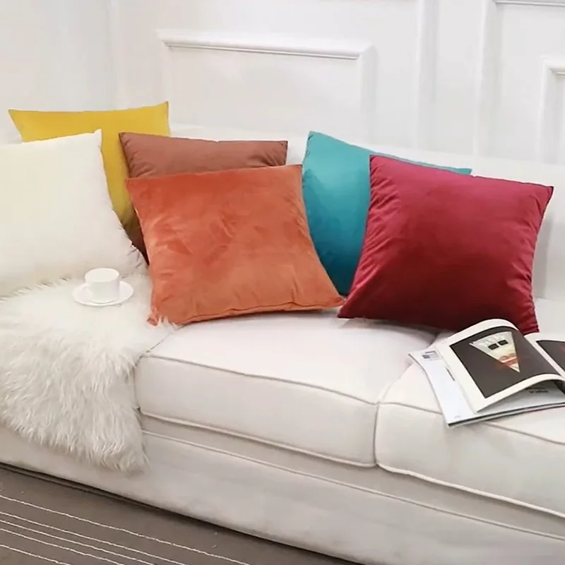 

Solid Color Velvet Cushion Cover 45x45cm Soft Decorative Throw Pillow Case for Living Room Sofa Seat Car Nordic Home Decor