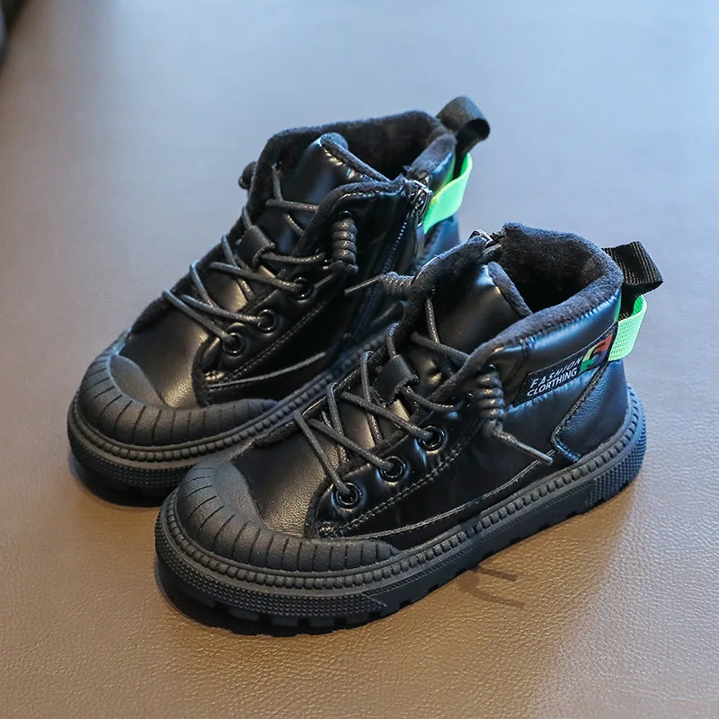 

Boys Sneakers Girls Snow Boots Winter Children Boots Fur Plush Warm Kids Martin Boot Non-slip Shoes Toddler Soft Sneakes