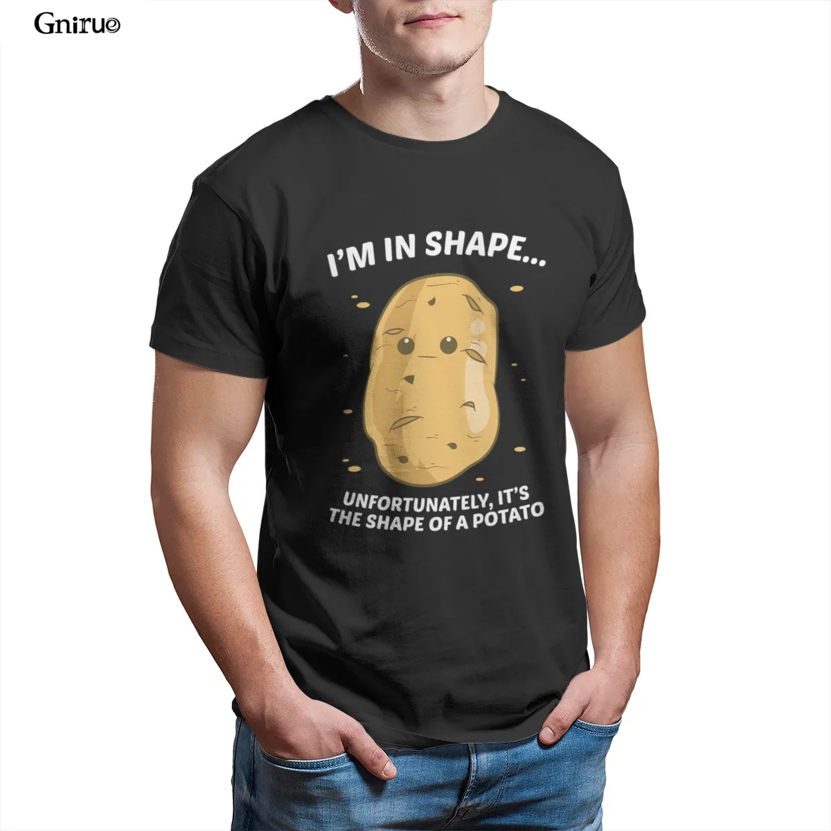 

Wholesale Im In Shape Of a Potato Funny Potato Mens Premium T-Shirt Funny Punk Female Vintage Tees 101195