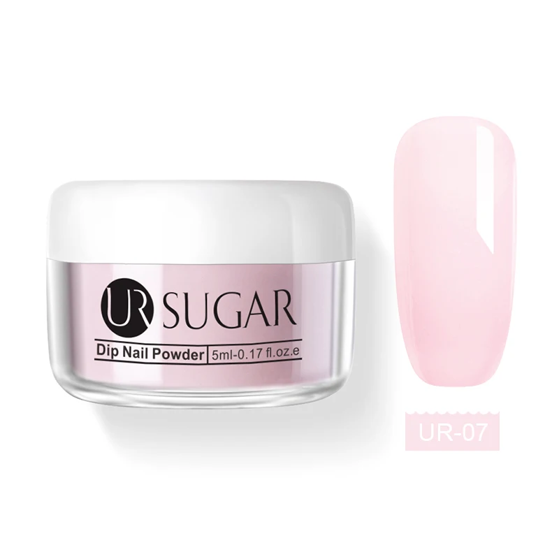 Ur Sugar 5 мл желе розовый Dip порошок для ногтей градиент французские ногти погружение порошок блеск украшение натуральный сухой без лампы - Цвет: UR-07