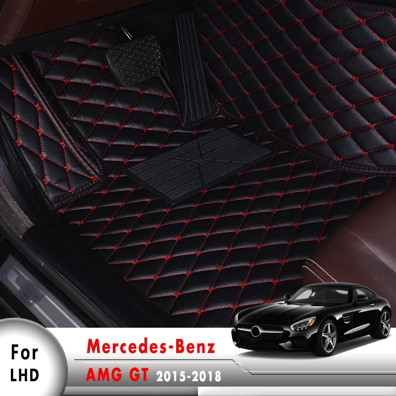 

Car Floor Mats For Mercedes-Benz AMG GT (2 seats) 2018 2017 2016 2015 Leather Rugs Carpets Interior Automobile Rug Accessories