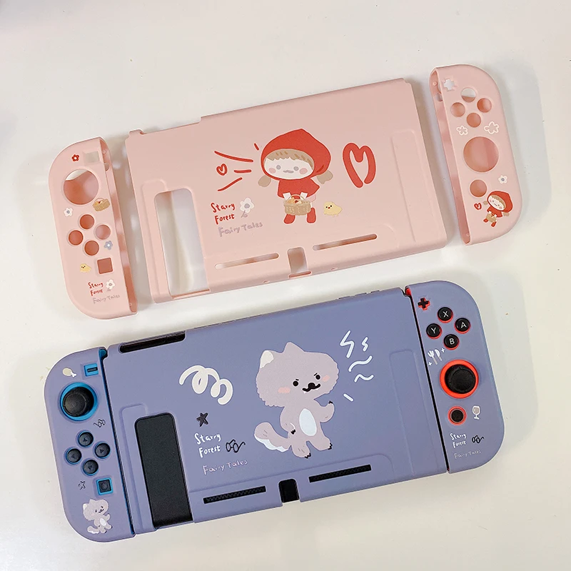 

Little Red Riding Hood and Wolf soft cute case for Nintendo Switch for couples lovers pink girl boy men