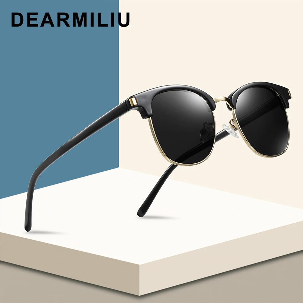 Женские поляризационные солнцезащитные очки DEARMILIU круглые кошачий глаз с