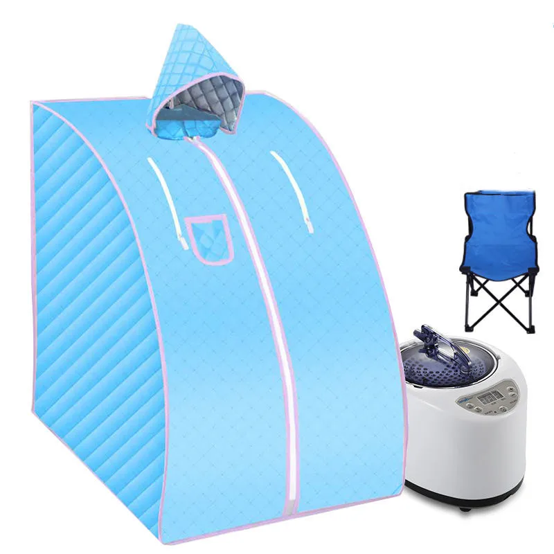 

Portable Steam Sauna With Fold Chair Home Sauna Bath 1000W 2L STEAM BATH Sauna Box Ease Insomnia Stainless Steel Pipe Support