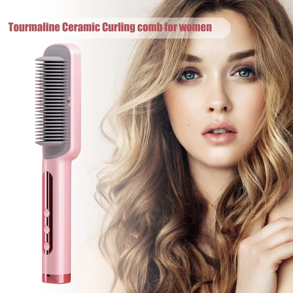 

Profissional Hot Combs Anti-scalding Hair Straightener Brush Ceramic Hair Curler Heated Electric Smart Brush Hair Styling