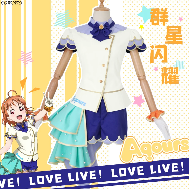 

Anime!LoveLive!All Stars School Idol Season Aqours Ruby Mari Chika Lovely Uniform Cosplay Costume Halloween Party Suit Women NEW