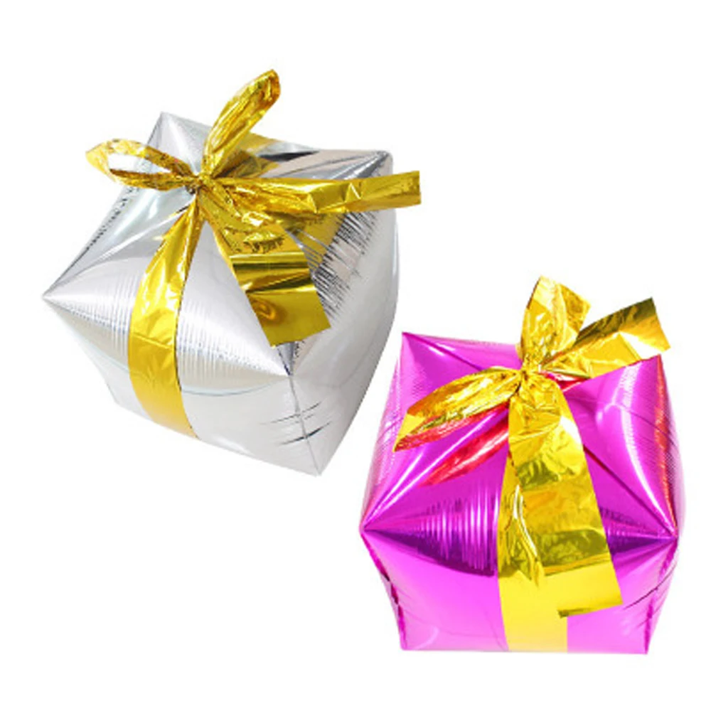 Подарок кубик воздушный шарик из фольги в форме украшения для рождественской