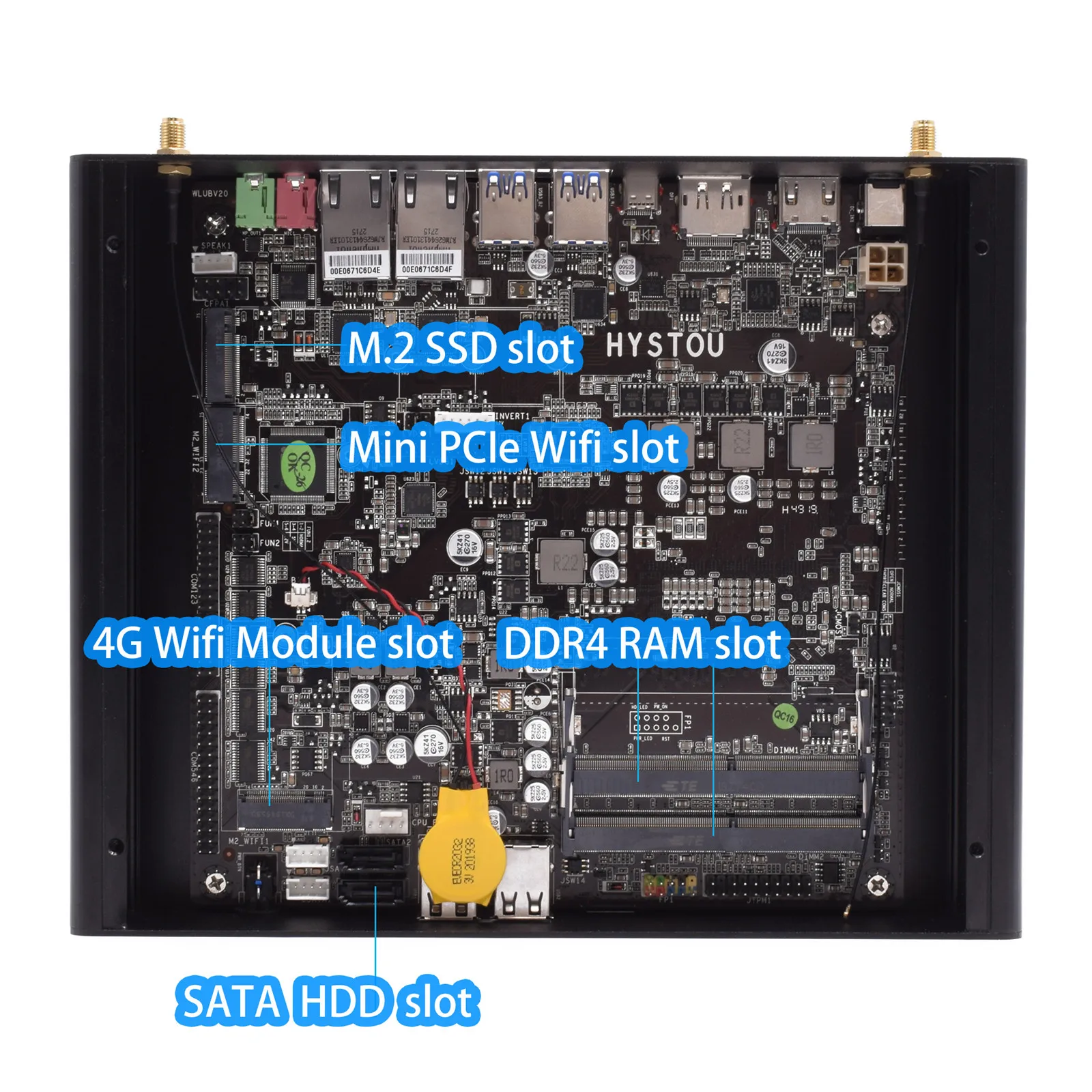 Промышленный мини-ПК Intel Core i5 8265U i3 8145U HDMI DP Typc-C 4K дисплей Windows 11/10 Linux настольный